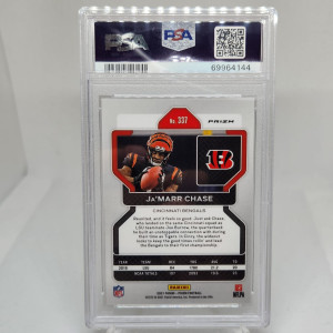Jamarr Chase Neon Green Pulsar Rookie PSA 9 back